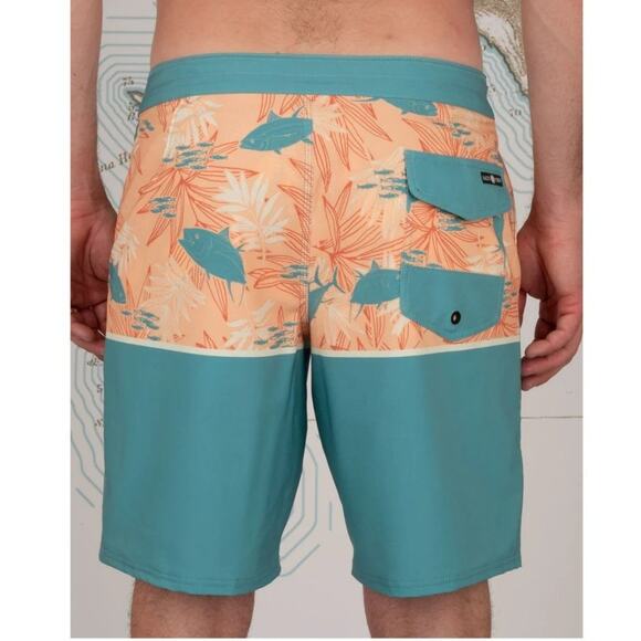 Salty Crew Men's Dark Aqua Tandem Board Shorts Size 38 - Picture 2 of 11